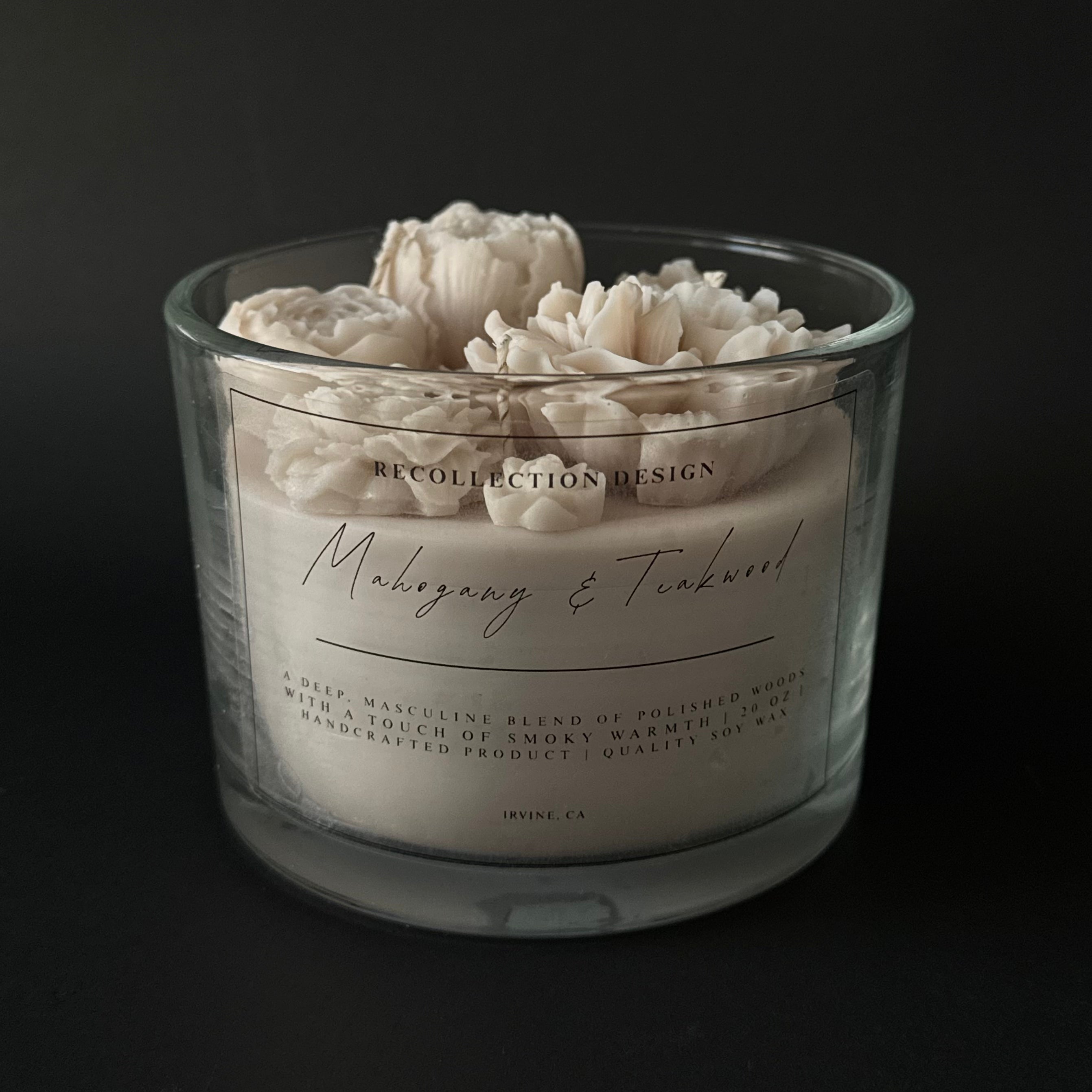 16 oz Glass Jar Flowerbed Candle