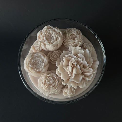 16 oz Glass Jar Flowerbed Candle